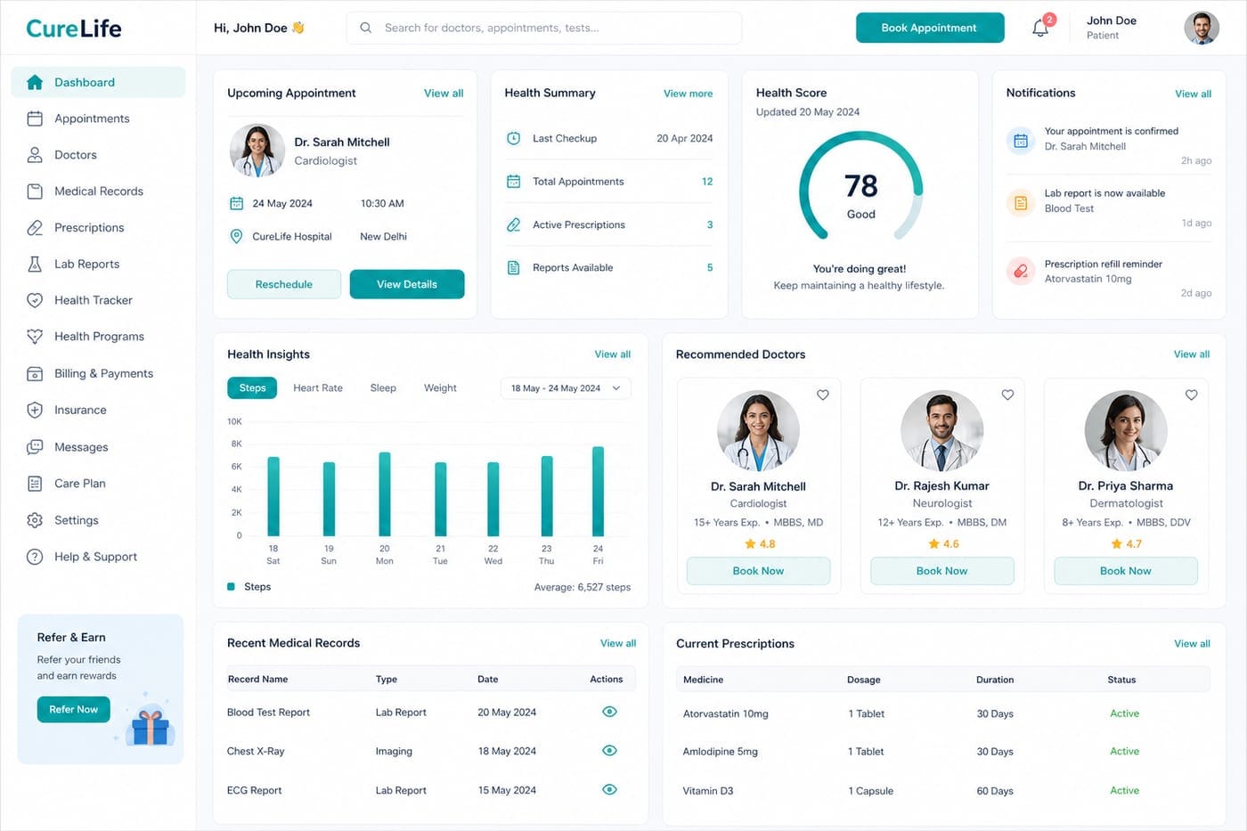CureLife Patient Portal System